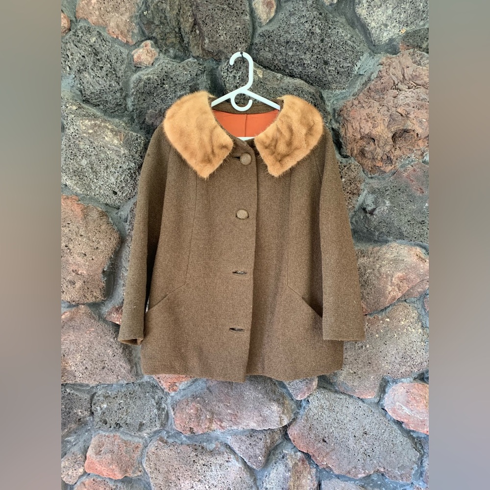 Vintage Jacket Made in Paris w/ Real Fur Collar